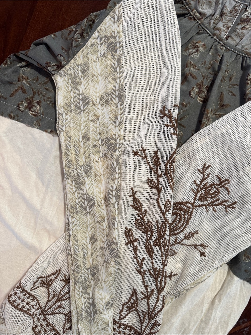 gimmicks by BKE Gray and Cream Mixed-Media Boho Tunic - Picture 6 of 6